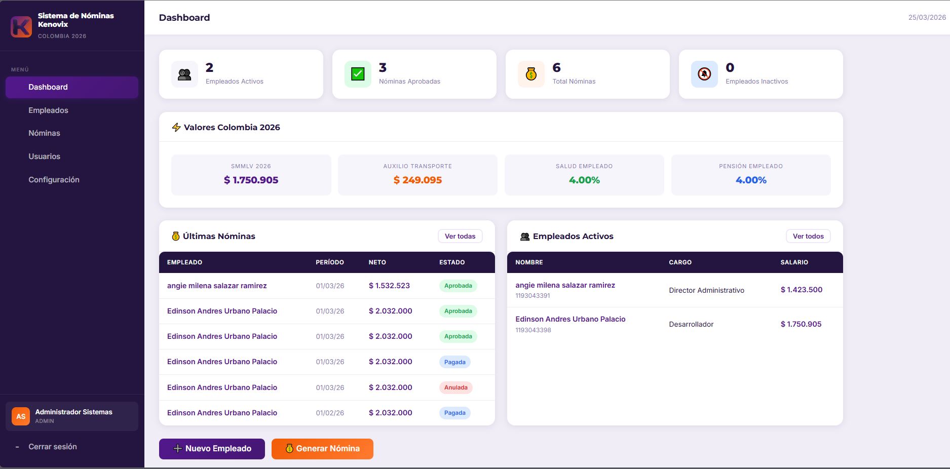 Imagen del proyecto System Nominas